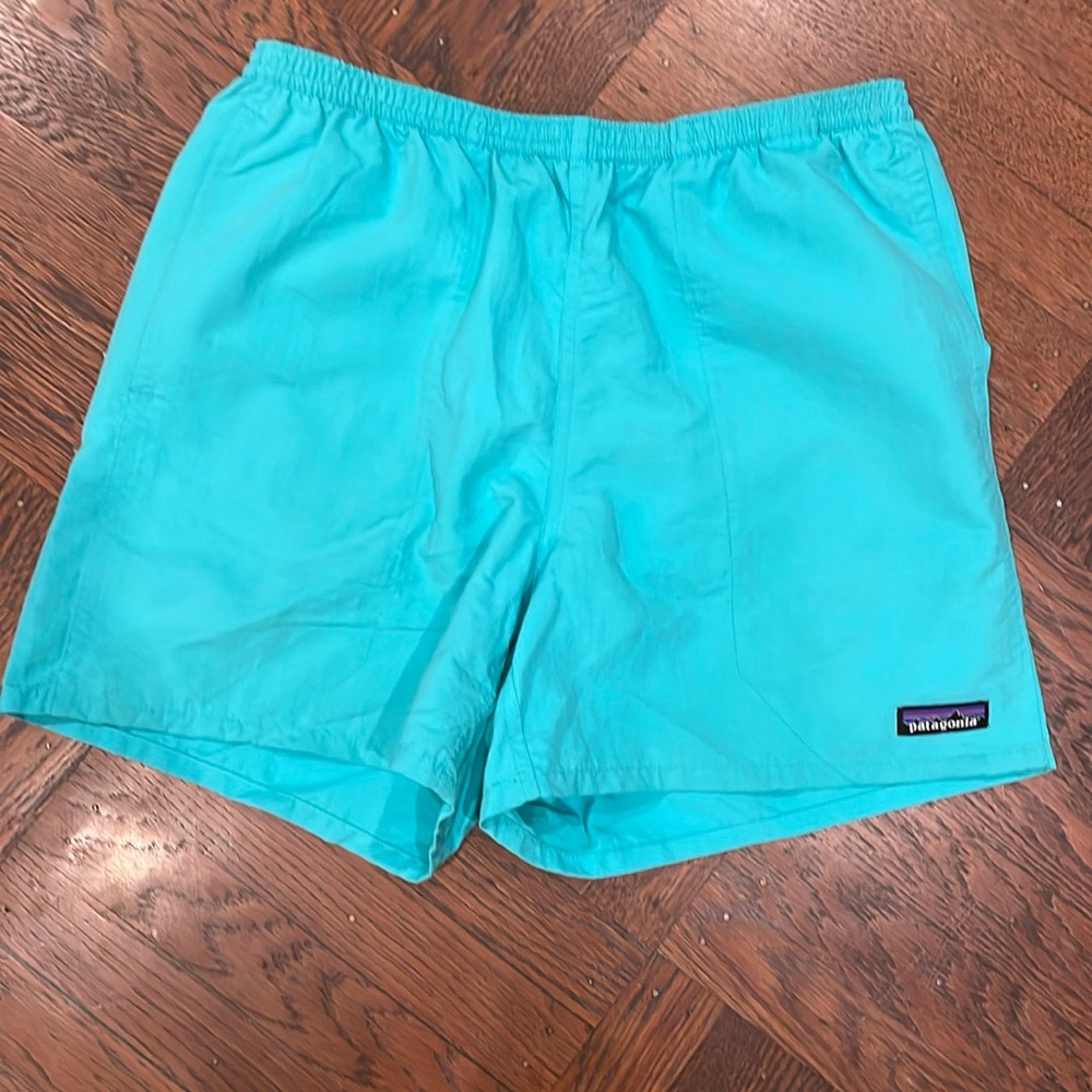 Men’s Tiffany blue Patagonia swim trunks